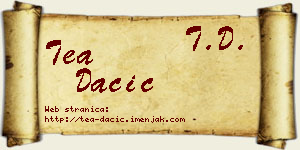 Tea Dačić vizit kartica